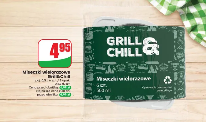 Miseczki wielorazowe Grill & Chill promocja w Dino