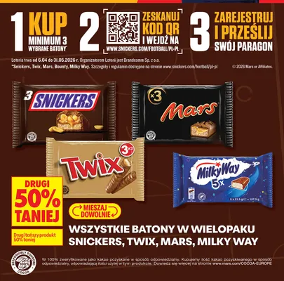 Baton Snickers w wielopaku promocja w Biedronka