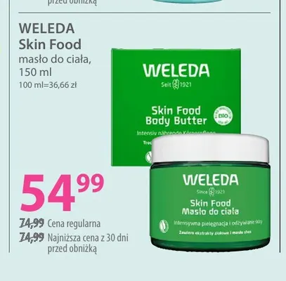 Skin Food masło do ciała Weleda promocja w Hebe