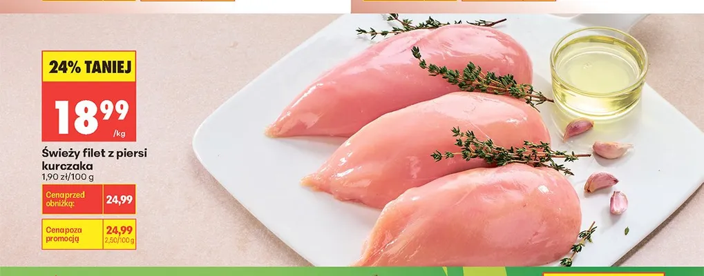 Świeży filet z piersi kurczaka promocja w Biedronka