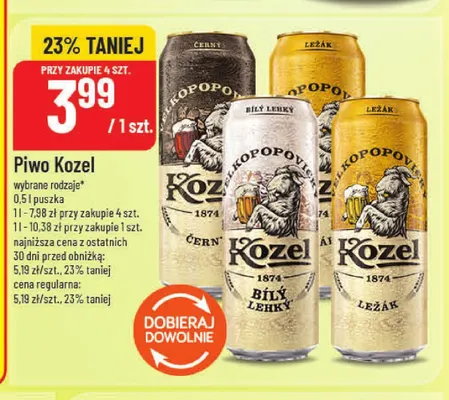 Piwo Kozel Ležák promocja w POLOmarket