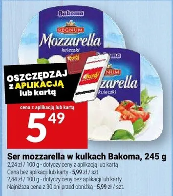 Ser mozzarella w kulkach Bakoma promocja w Twój Market