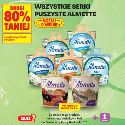 Serek puszysty Almette śmietankowy promocja w Biedronka