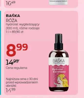Hydrolat wygładzający Baśka Róża promocja w Drogerie Jawa