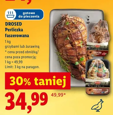 Perliczka faszerowana grzybami lub żurawiną Drosed promocja w Lidl