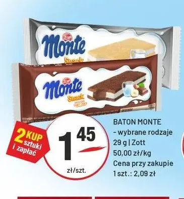 Baton Zott Monte promocja w Sedal