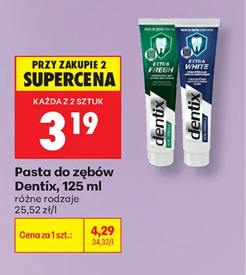 Pasta do zębów Dentix Extra Fresh promocja w Biedronka