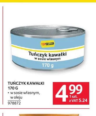Tuńczyk kawałki w sosie własnym Topseller promocja w Selgros