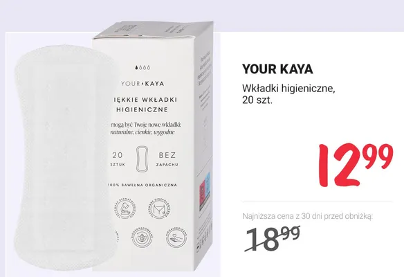 Wkładki higieniczne promocja w Rossmann