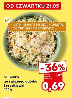 Surówka ze świeżego ogórka i rzodkiewki promocja w Kaufland