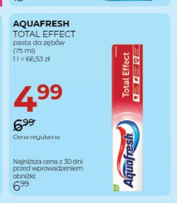 Pasta do zębów Aquafresh Total Effect promocja w Drogerie Jawa