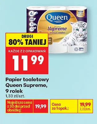 Papier toaletowy Supreme promocja w Biedronka