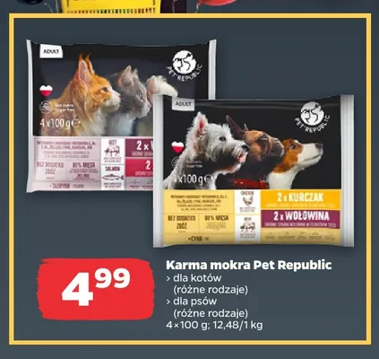 Karma mokra dla kotów Pet Republic 4-pak promocja w Netto