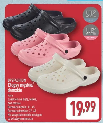 Clogsy damskie Up2Fashion promocja w Aldi