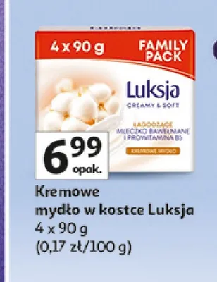 Kremowe mydło w kostce Luksja promocja w Auchan