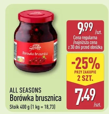 Borówka brusznica promocja w Aldi