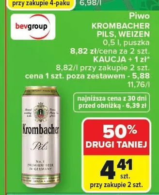 Piwo Krombacher Weizen 0,5l promocja w Carrefour Market