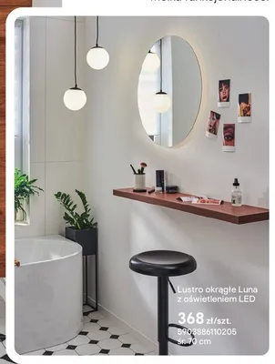 Lustro okrągłe Luna z oświetleniem LED promocja w Castorama