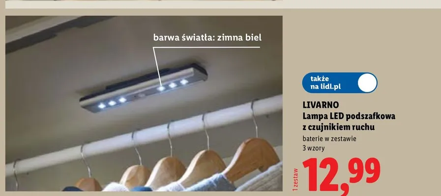 Lampa LED podszafkowa z czujnikiem ruchu Livarno promocja w Lidl