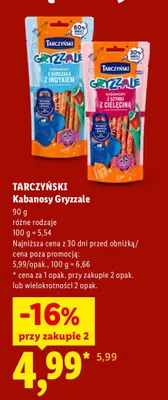 Kabanosy Gryzzale z kurczaka z indykiem Tarczyński promocja w Lidl