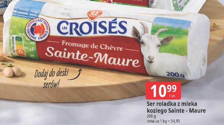 Ser roladka z mleka koziego Sainte-Maure promocja w Leclerc