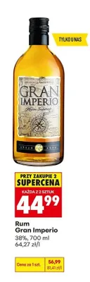 Rum Gran Imperio 38% promocja w Biedronka