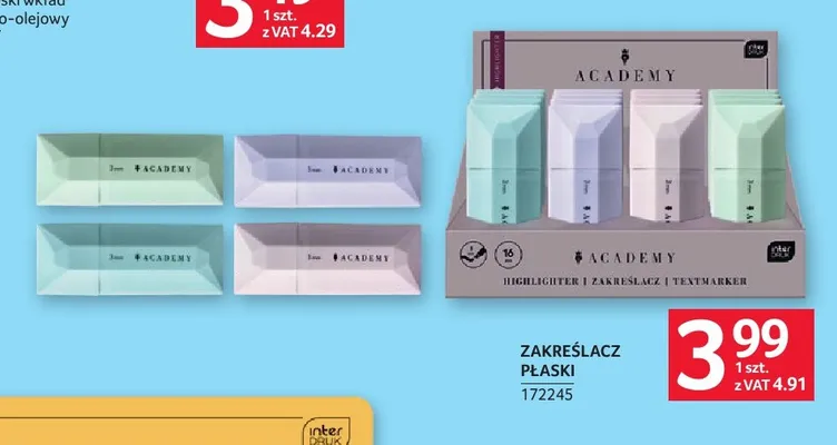Zakreślacz płaski Interdruk Academy promocja w Selgros