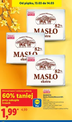 Masło z Polskiej Mleczarni 82% promocja w Lidl