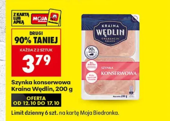 Szynka konserwowa Kraina Wędlin promocja w Biedronka