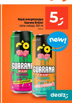 Napój energetyzujący Guarana Brainer kiwi-apple promocja w Dealz