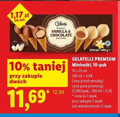 Minirożki Gelatelli Premium 10-pak promocja w Lidl