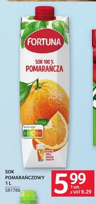 Sok pomarańczowy Fortuna promocja w Selgros