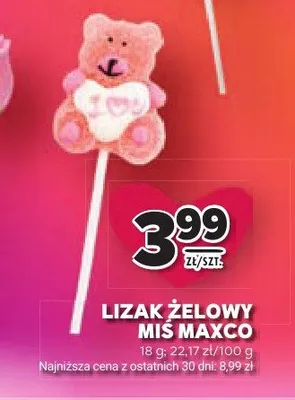 Lizak żelowy Miś Maxco promocja w Stokrotka