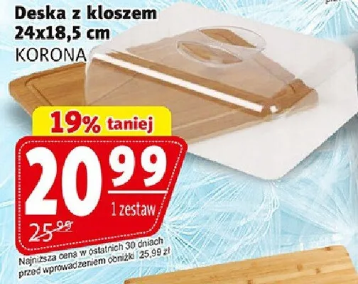 Deska z kloszem 24x18,5cm promocja w Prim Market