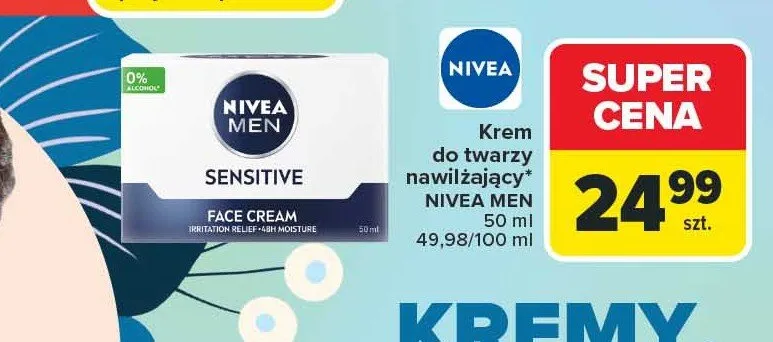 Krem do twarzy nawilżający Nivea Men promocja w Carrefour