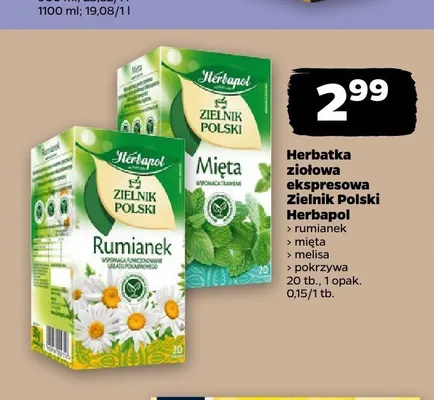 Herbatka ziołowa ekspresowa Herbapol Zielnik Polski Pokrzywa promocja w Netto