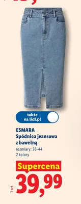 Spódnica jeansowa z bawełną promocja w Lidl