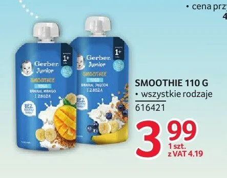 Smoothie Gerber Junior banan mango i jogurt promocja w Selgros