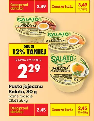 Pasta jajeczna różne rodzaje promocja w Biedronka