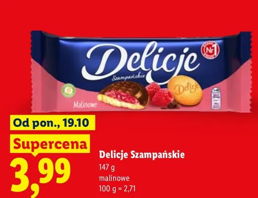 Biszkopty z galaretką Delicje Szampańskie malinowe promocja w Lidl