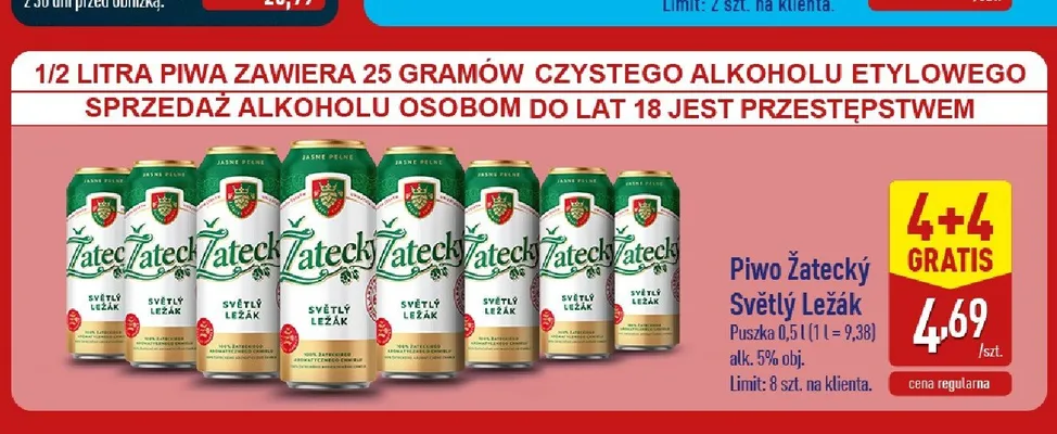 Piwo Žatecký Světlý Ležák promocja w Aldi
