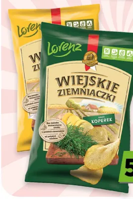 Chipsy Wiejskie Ziemniaczki o smaku masła z solą Lorenz promocja w Euro Sklep