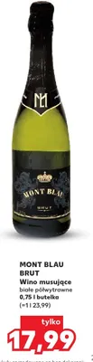 Wino musujące Brut białe półwytrawne promocja w Kaufland