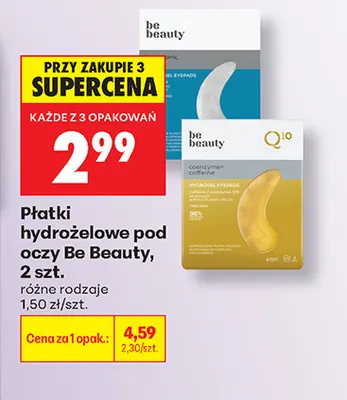 Płatki hydrożelowe pod oczy Be Beauty promocja w Biedronka