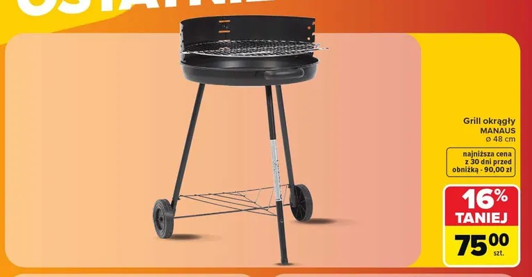 Grill okrągły Manaus promocja w Carrefour