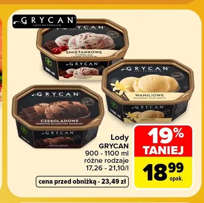Lody Grycan promocja w Carrefour