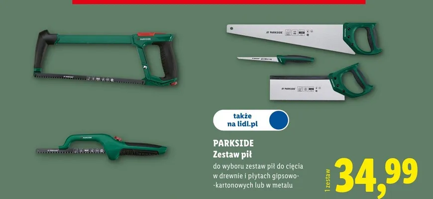 Zestaw pił do drewna i płyt gipsowo-kartonowych promocja w Lidl