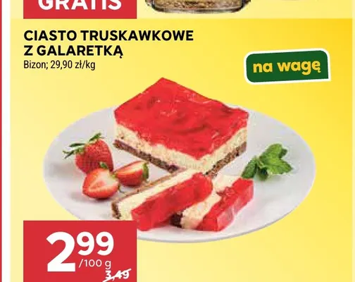 Ciasto truskawkowe z galaretką Bizon promocja w Stokrotka