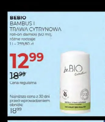 Dezodorant roll-on damski Bebio Bambus i Trawa Cytrynowa promocja w Drogerie Jawa