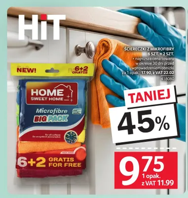 Ściereczki z mikrofibry 6 szt. + 2 szt. Home Sweet promocja w Selgros